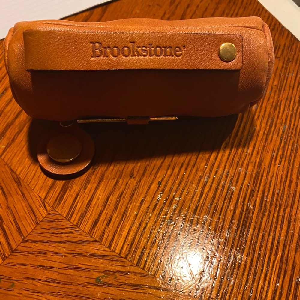Brookstone Leather Golf Ball Pouch